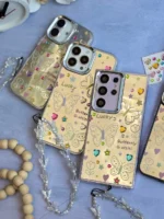 قاب نقاشی پروانه آینه ای با آویز سامسونگ و شیائومی (کدC2056)