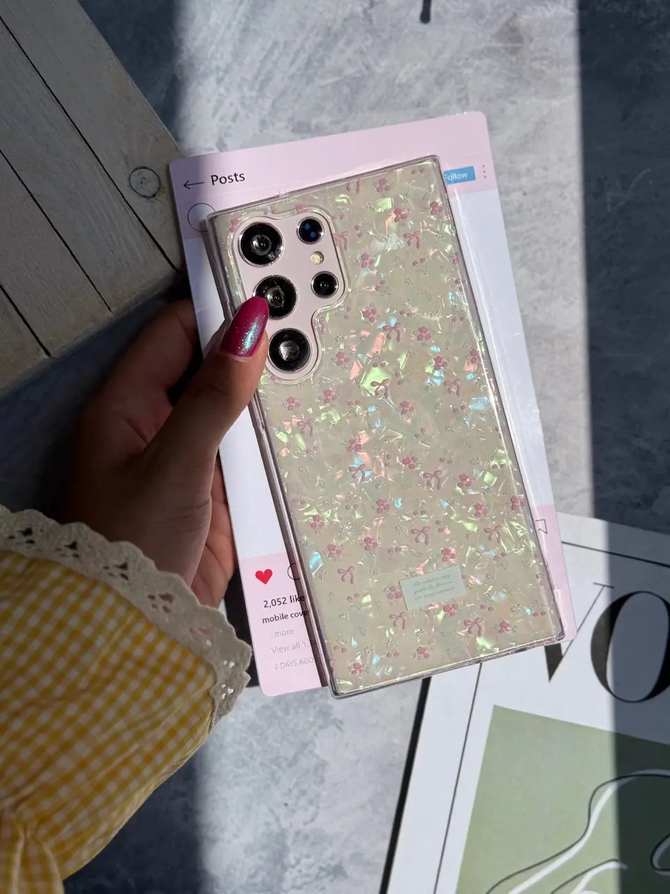 b98bf6 قاب يخي ريبون و گل اندرويدي (کدC2058) - تصویر 1